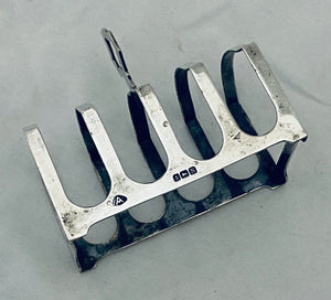 Small Art Deco English Toast Rack, Adie Brothers, Birmingham, 1937