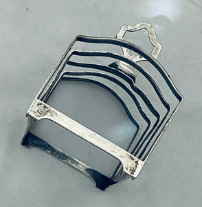 Small Art Deco English Toast Rack, Adie Brothers, Birmingham, 1937