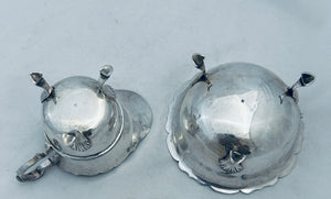 Small English Sterling Milk Jug & Sugar Bowl, London, 1902