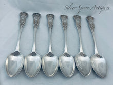 Load image into Gallery viewer, Set of Six Scottish Kings Pattern Dessert Spoons, Robert Gray &amp; Son, Glasgow, 1835