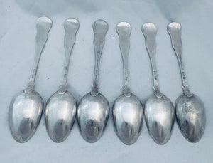 Set of Six Scottish Kings Pattern Dessert Spoons, Robert Gray & Son, Glasgow, 1835