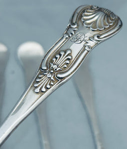 Set of Six Scottish Kings Pattern Dessert Spoons, Robert Gray & Son, Glasgow, 1835