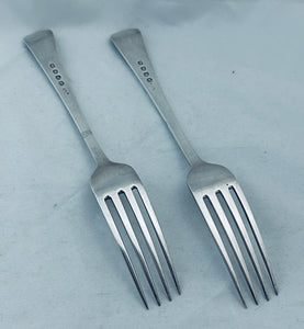 A nice pair of Georgian Table Forks, London, 1805