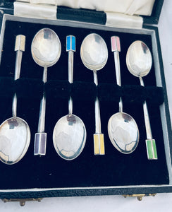 Stunning Art Deco Sterling Coffee Spoons, Mappin & Webb, Birmingham, 1939