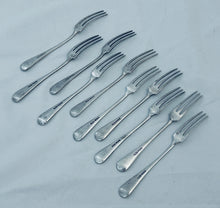 Load image into Gallery viewer, Set of 10 English Sterling Oyster Forks, Dixon &amp; Sons, Sheffield, 1915