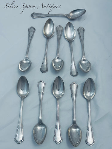 Set of 11 Aristocratic Austro-Hungarian Dessert Spoons, 1872-1922