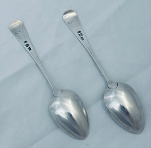 Pair of Scottish Provincial Dessert Spoons, James Erskine, Aberdeen, c1790