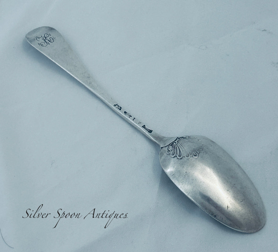 English Sterling Fancy Back Tablespoon, London, c.1760s