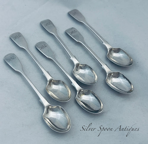 Mid Victorian set of English Sterling Egg Spoons, Henry Holland, London, 1852