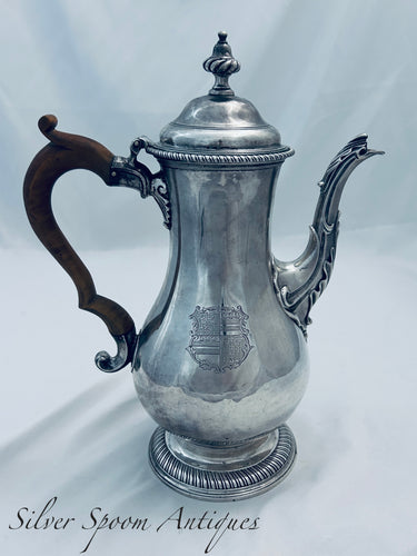 Georgian English Sterling Coffee Pot, Charles Wright, London, 1770