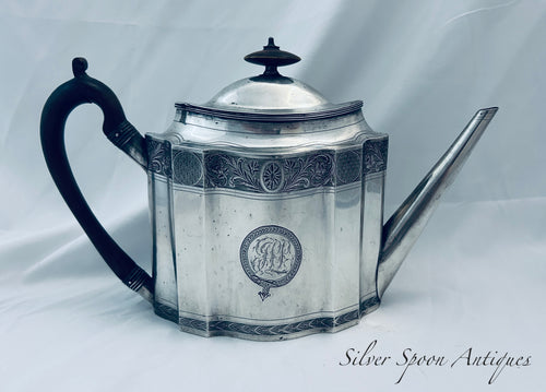 Large Georgian Sterling Teapot, John Robins, London, 1796