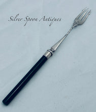 Load image into Gallery viewer, NZ Greenstone and Sterling Pickle Fork, c.1910