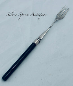 NZ Greenstone and Sterling Pickle Fork, c.1910