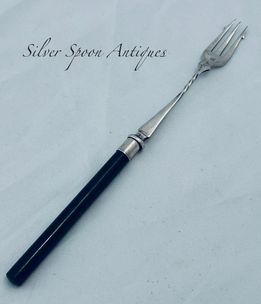 NZ Greenstone and Sterling Pickle Fork, c.1910