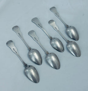 Set of 6 Kings Pattern Variant Scottish Teaspoons, George White, Glasgow, 1833