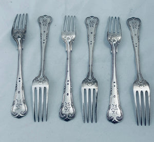 Set of 6 Danish silver forks, Carl Cohr, Copenhagen, 1946