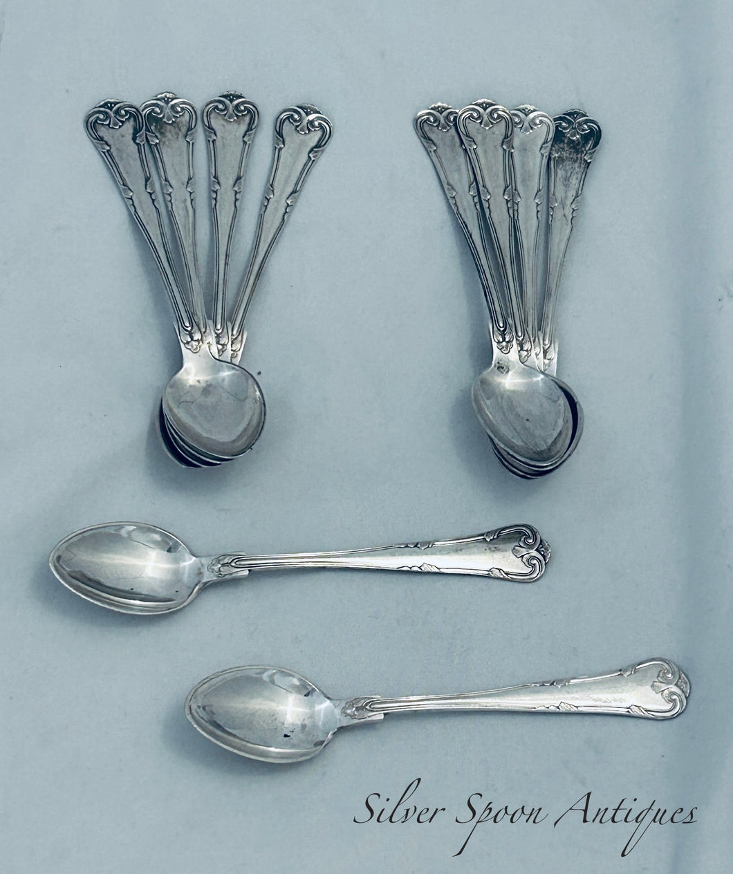 Set of 10 Danish silver teaspoons, Carl Cohr, Copenhagen, 1946