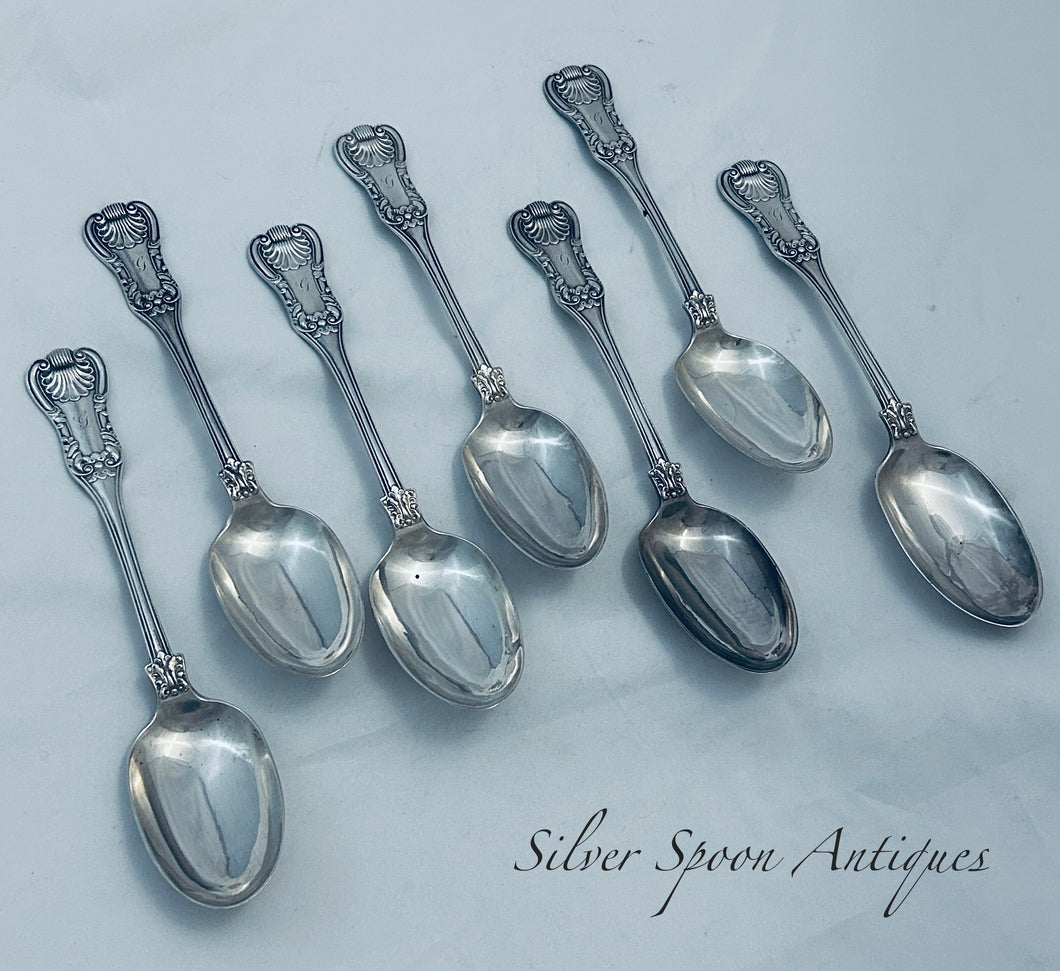 Set of 7 Scottish Kings Pattern Variant Tablespoons, Mitchell & Sons, Glasgow, 1822