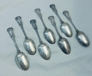 Set of 7 Scottish Kings Pattern Variant Tablespoons, Mitchell & Sons, Glasgow, 1822