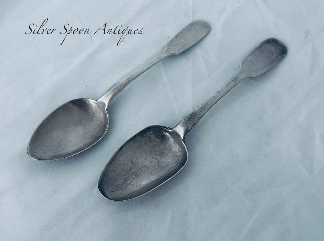 Two Russian silver spoons, 1880