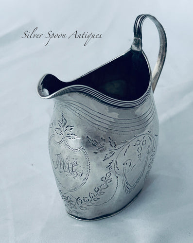 Georgian Sterling Bright-Cut Milk Jug, Thomas Wallis II, London, 1798