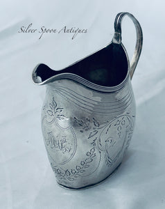 Georgian Sterling Bright-Cut Milk Jug, Thomas Wallis II, London, 1798