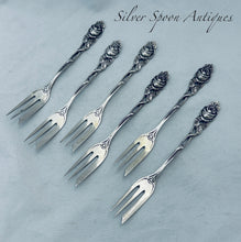 Load image into Gallery viewer, Set of 6 Hildesheim Rose 800 Silver Cake Forks