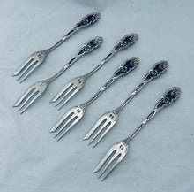 Load image into Gallery viewer, Set of 6 Hildesheim Rose 800 Silver Cake Forks