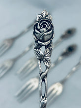 Load image into Gallery viewer, Set of 6 Hildesheim Rose 800 Silver Cake Forks