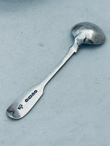 Georgian English Salt with matching crested spoon, London, Wakelin & Taylor, 1782