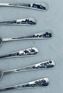 Set of Six Iraqi Silver Coffee Spoons, c.1920s-40s