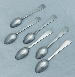 Set of Six Iraqi Silver Coffee Spoons, c.1920s-40s