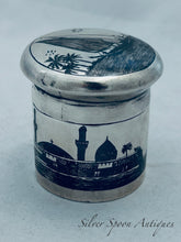 Load image into Gallery viewer, Small round Iraqi silver box, Omara &amp; ?