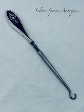 Load image into Gallery viewer, Good quality large English sterling button hook, Birmingham, 1923