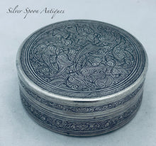 Load image into Gallery viewer, Egyptian silver round lidded box, Beni Souef or Cairo, 1941-42