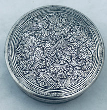 Load image into Gallery viewer, Egyptian silver round lidded box, Beni Souef or Cairo, 1941-42