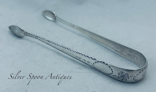 Pair of Irish Sterling Sugar Tongs, John Shiels, Dublin, c.1790