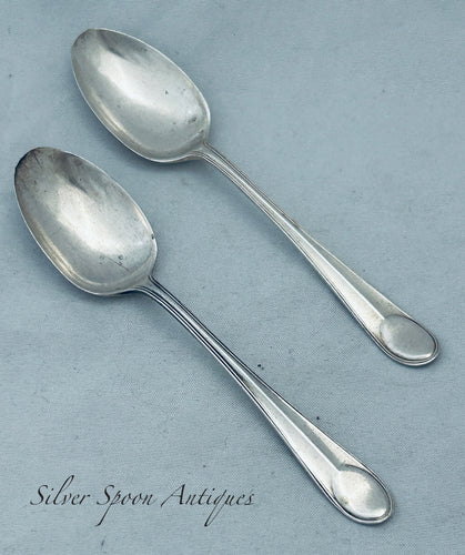 Pair of Art Deco English Sterling Teaspoons, Sheffield, CB&S, 1926