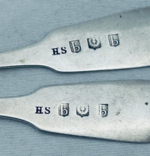 Load image into Gallery viewer, Pair of Scottish Provincial Teaspoons, unascribed &#39;HS&#39; - probably Banff