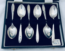 Load image into Gallery viewer, Boxed set of Art Deco Sterling Coffee Spoons, Suckling Ltd, Birmingham, 1931