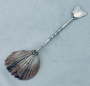 Tasmanian sterling and Trigonia shell spoon, FA Flint, Hobart, c.1900-1920