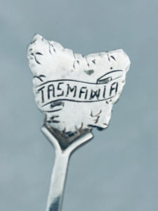 Tasmanian sterling and Trigonia shell spoon, FA Flint, Hobart, c.1900-1920