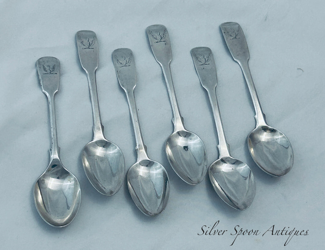 Set of English Provincial Georgian Teaspoons, Simon Levy, Exeter, 1817