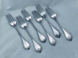 Set of Six American Coin Silver Forks, NE Crittenden, Ohio, 1829-1872