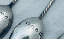 Load image into Gallery viewer, Set of Sterling thistle-themed teaspoons &amp; tongs, J Gloucester, Birmingham, 1895