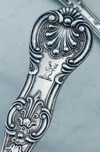 Load image into Gallery viewer, Good heavy pair of sterling Queens Pattern Table Forks, Chawner &amp; Co, London, 1864