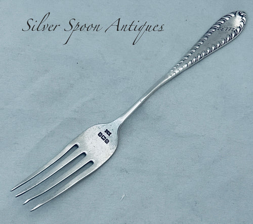 English sterling dessert fork, Charles Wilkes, Birmingham, 1912