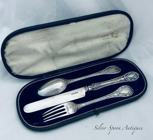 English Sterling Childs Set, Chawner and Co, London, 1857