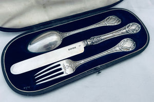 English Sterling Childs Set, Chawner and Co, London, 1857