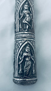 Large Indian Swami Silver Umbrella Handle, Madras, c.1900